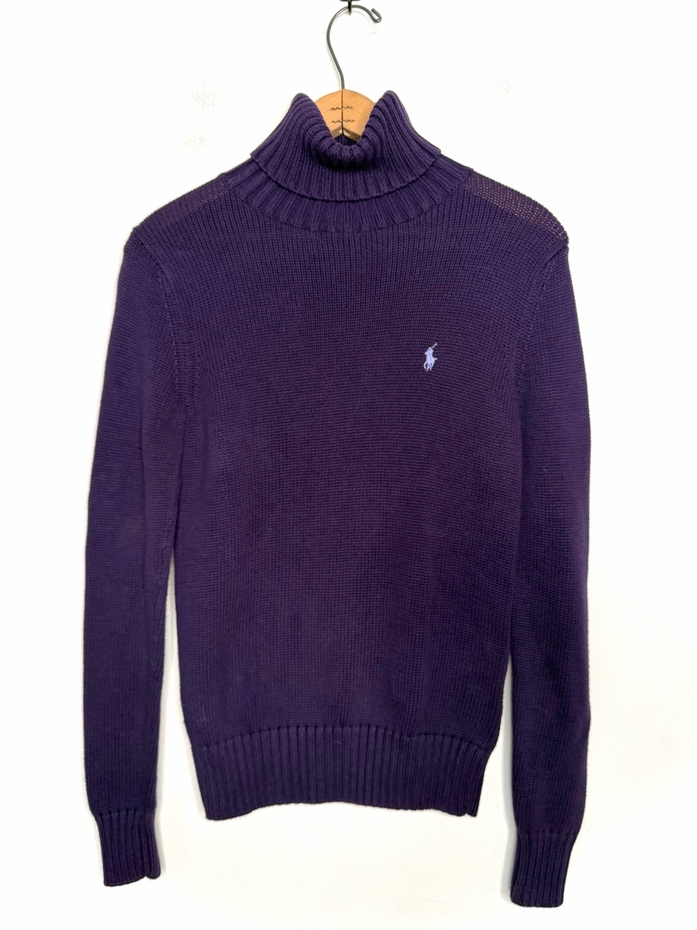 Ralph Lauren Sport Purple Turtleneck Sweater Cotton Size Medium